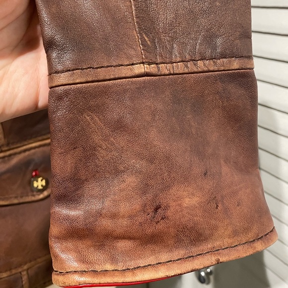 ASO Serena van der Woodsen Leather Tory Burch Jacket - 2 - Picture 7 of 9